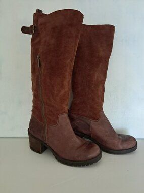 Lucky Brand Tall Suede and Leather Boots Sz 8M